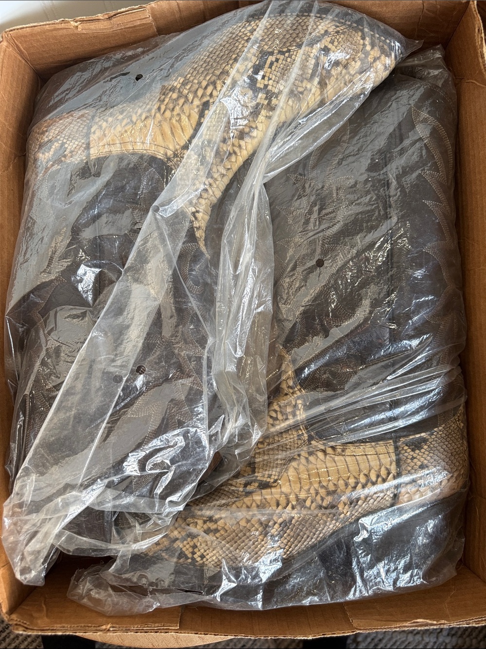 Dan Post  Brown Leather python  Snakeskin Western Boots 9 1/2 extra wide - Picture 12 of 12